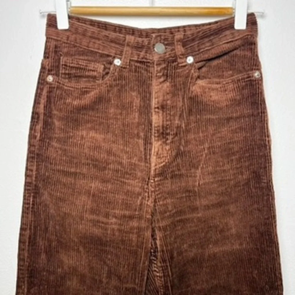 MONKI Straight Cord Pants in Brown ASOS High Rise Trouser size EU 34‎ / US 2